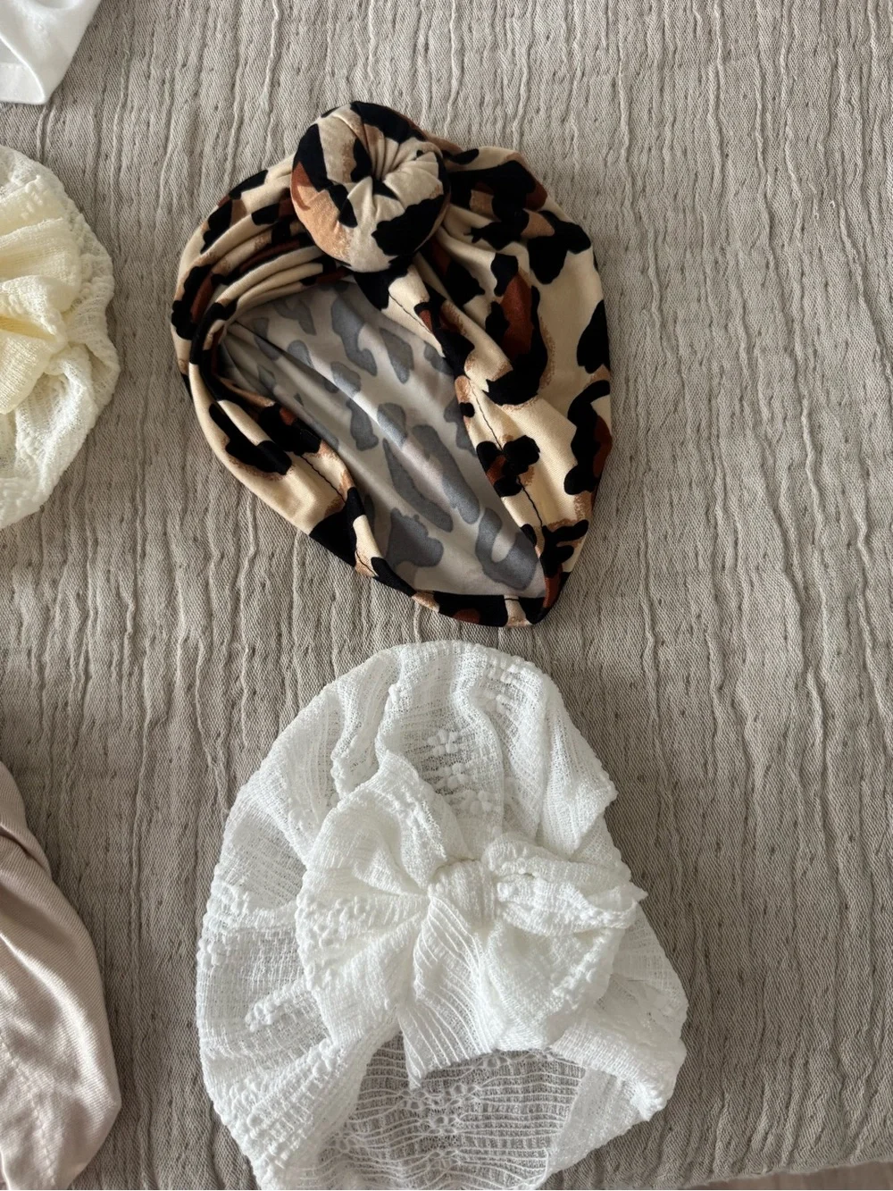 Kids Knotted Turban Headband Set - Neutral & Pink Colors
